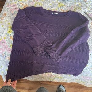 Croft & Barrow Textured Knit Sweater in Deep Purple
